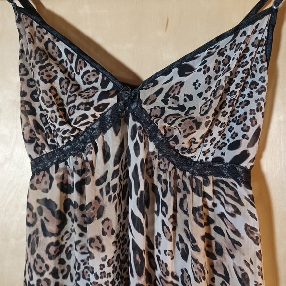 APT. 9 Intimates Cheetah Print Babydoll Slip_Size Medium - Picture 3 of 7
